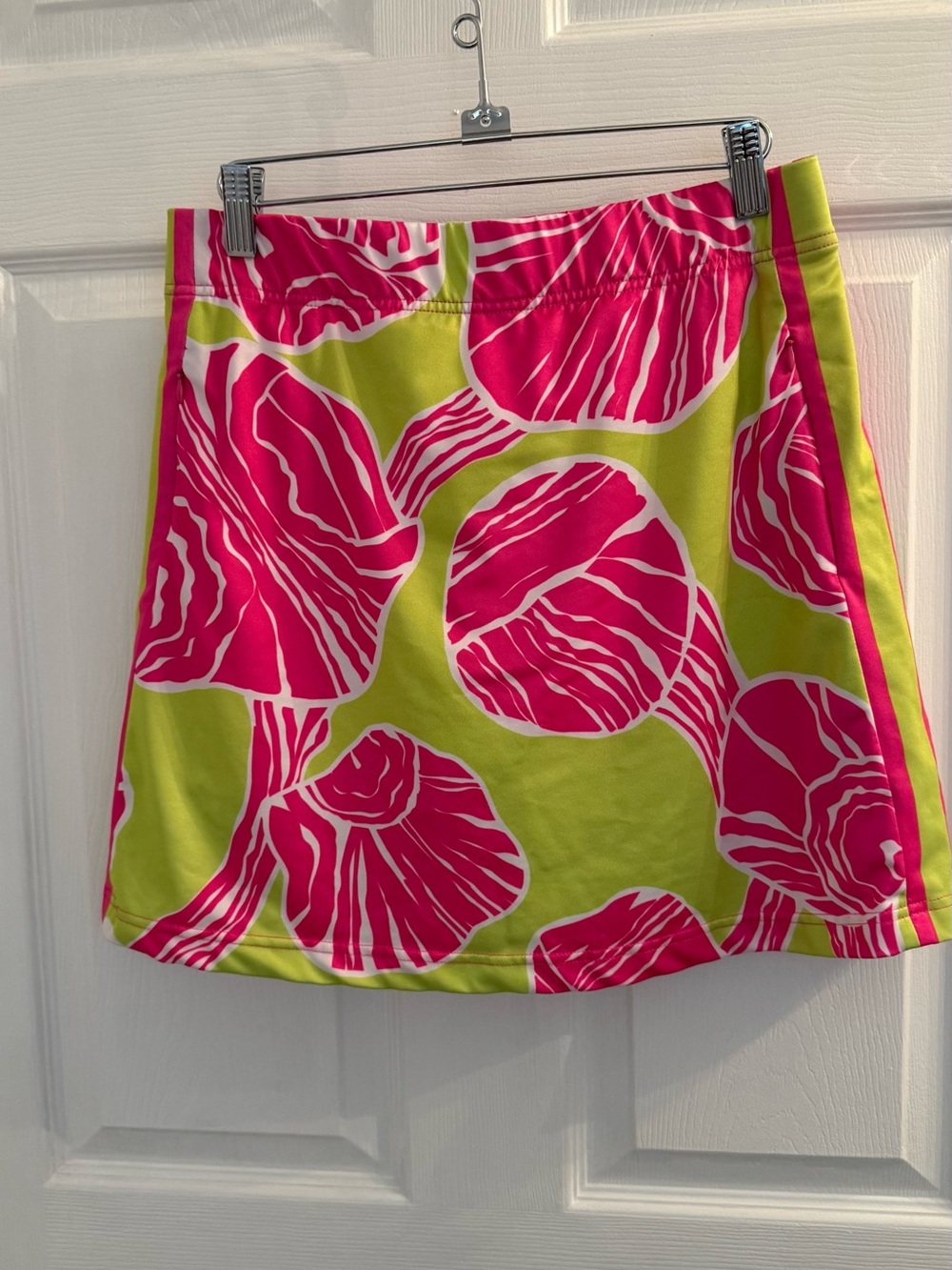 Gretchen Scott Designs Pink and Lime Green Floral A-Line Skirt